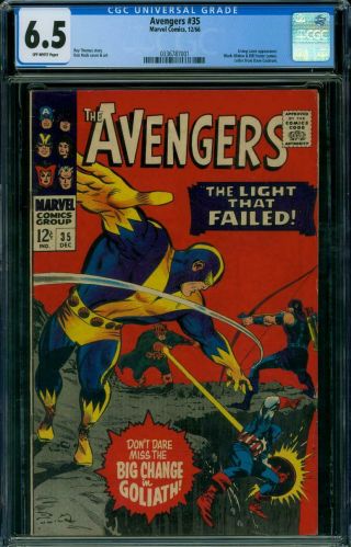 The Avengers 35 Cgc 6.  5 Fn,  Off White Pages 1966