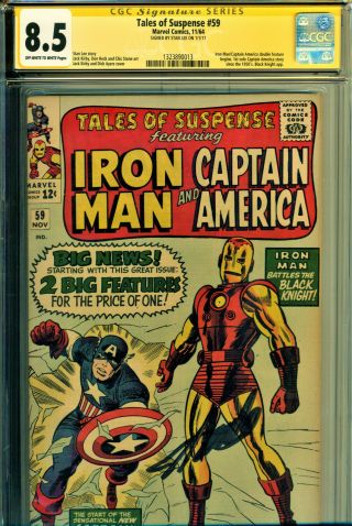 Tales Of Suspense 59 Cgc 8.  5 Ss By Stan Lee 1st Solo Captain America Since 