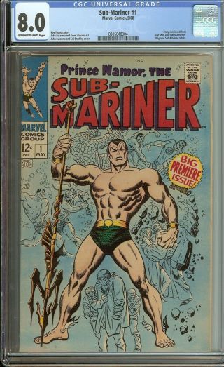 Sub - Mariner 1 Cgc 8.  0 Marvel Comic Key 1st Solo Series Origin Retold