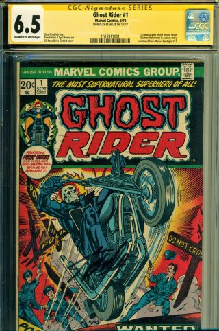 Ghost Rider (1973) 1 Cgc 6.  5 Signed By Stan Lee 1st App Of The Son Of Satan