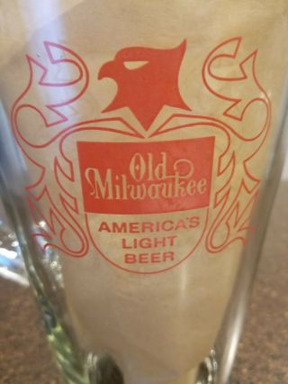 Vintage OLD MILWAUKEE Beer HEAVY Glass Bar Pub Pitcher 2