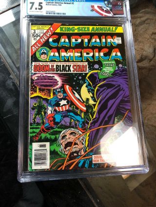 Captain America King - Size Annual 3 (marvel 1977) Cgc Graded 7.  5