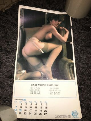 vintage advertising CALENDAR 1982 NUDE pin up girl FULL 12 month Ross Truck 2