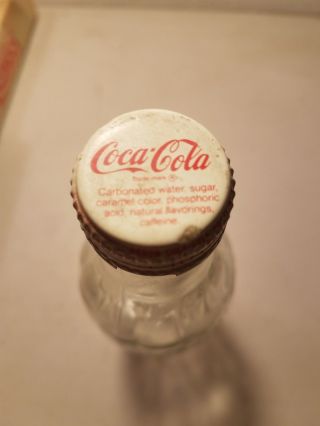 Vintage Coca cola Coke bottle 10 oz w/ lid cap Clear Glass 8 inch Rare Soda Pop 3