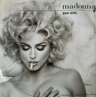 Madonna Bad Girl 12 " - With Poster - W0154tw - Rare