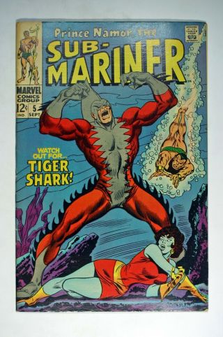 Prince Namor,  The Sub - Mariner 5 Marvel 1968 1st App Of Tiger Shark