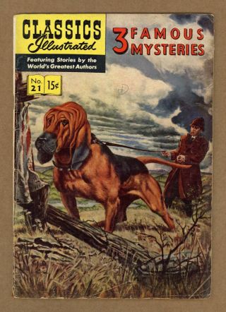 Classics Illustrated 021 3 Famous Mysteries 7 1945 Gd/vg 3.  0