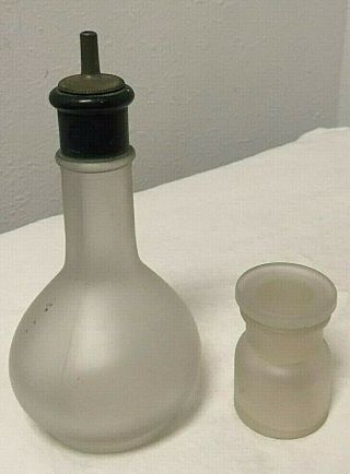Frosted Glass Bitters Bottle w/ Dasher Top 5 1/2 