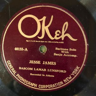 Okeh 40155 Bascom Lamar Lunceford Mole In The Ground 78rpm 1924 E - - Country