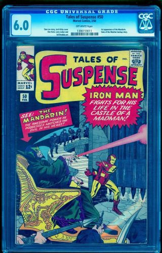 Tales Of Suspense 50 Cgc 6.  0 1st First Mandarin No Marks Or Stamps