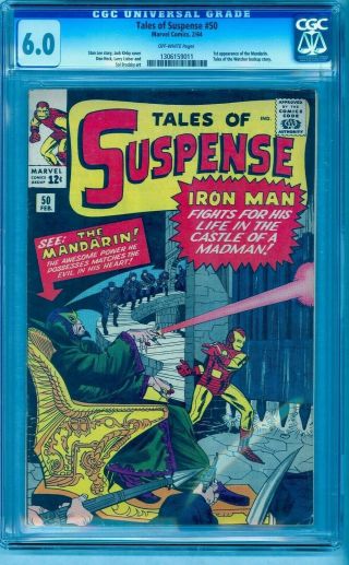 TALES OF SUSPENSE 50 CGC 6.  0 1st FIRST MANDARIN NO MARKS OR STAMPS 2