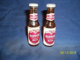 Vintage Ruppert Beer Bottles Salt / Pepper Shakers