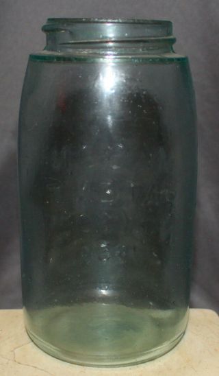 ANTIQUE GLASS MASON PATENT NOV 30TH 1858 KEYSTONE IN CIRCLE 1 QT FRUIT JAR 3