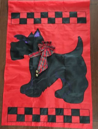 Scottish Terrier Scottie Dog Red & Black Outdoor Flag