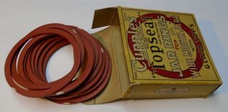 Vintage CUPPLES TOP SEAL JAR RINGS BOX - Fruit Jar Rubber - ST.  LOUIS W/ Rings 2