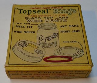 Vintage CUPPLES TOP SEAL JAR RINGS BOX - Fruit Jar Rubber - ST.  LOUIS W/ Rings 4