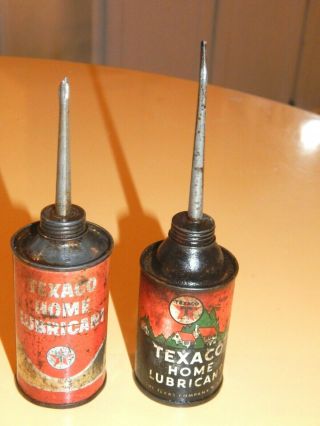 Two Vintage Texaco Small Oil Cans