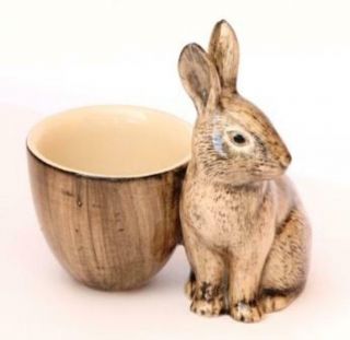 Wild Rabbit Face Egg Cup Quail Ceramics Wildlife Gift