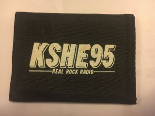 Vintage 1989 Kshe 95 Real Rock Radio Black Wallet Hard To Find