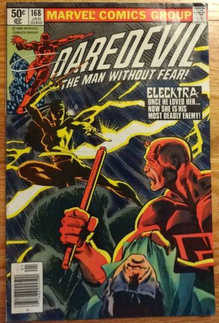 Daredevil 168 - Marvel 1981 - Origin & 1st Elektra -