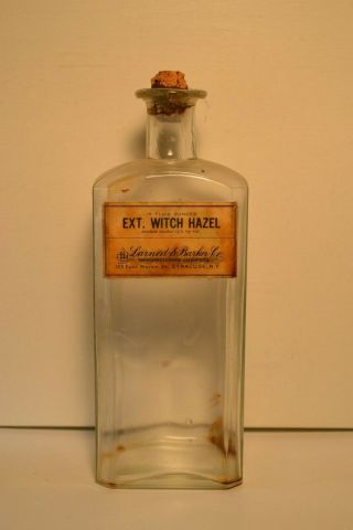 Antique Vintage Bottle Ext.  Witch Hazel By Larned & Parker Co.