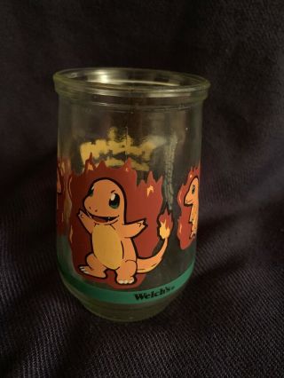 Welch ' s Jelly Jar Pokemon 04 Charmander Collectible Juice Glass Nintendo 1999 2