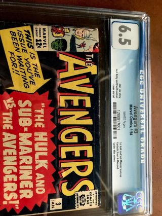 Avengers 3 CGC 6.  5 VINTAGE Marvel Comic KEY 1st Sub - Mariner & Hulk Team - Up 4