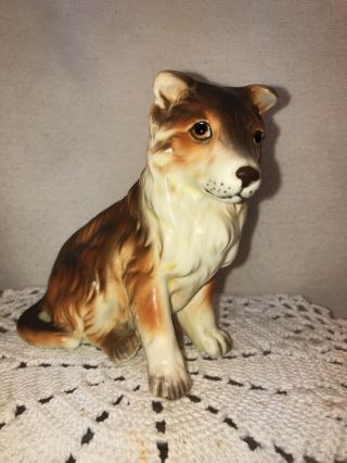 Vtg Mid - Century Napco Japan Collie Shepherd Sheltie Puppy Dog Figurine