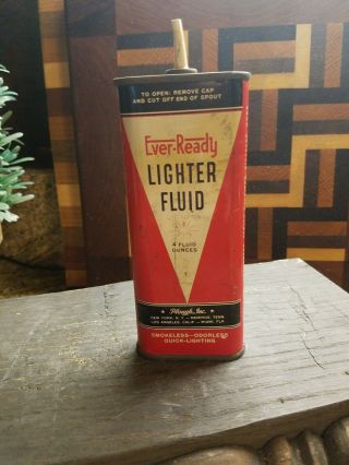 Vintage Ever - Ready Lighter Fluid 4 Oz Can Handy Oil Oiler