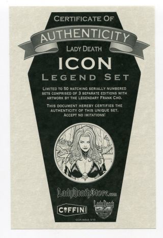 Lady Death Apocalyptic Abyss 1 3 Book LEGEND Variant Set by Frank Cho 50 Made 4