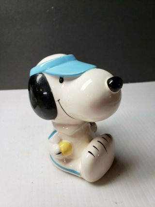 Cool Vintage 1970s Peanuts Gang Snoopy The Dog Tennis Player Piggy Bank