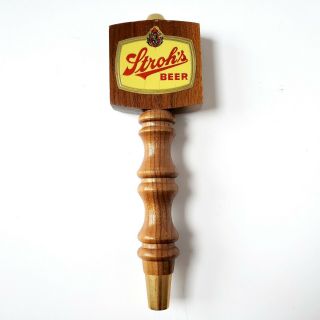 Vintage Strohs Beer Tap Wooden Handle