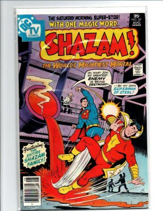 Shazam 30 Newsstand - Captain Marvel Vs Superman - 1977