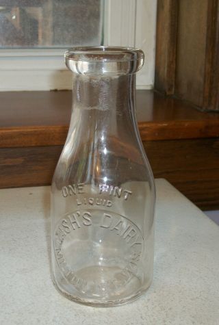 One Pint Vintage Milk Bottle Cash 