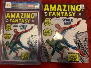 Fantasy 15 Spider - Man Silver Foil Cgc 10 First Release Marvel 1oz.  999