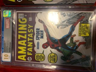 Fantasy 15 Spider - Man Silver Foil CGC 10 First Release Marvel 1oz.  999 2