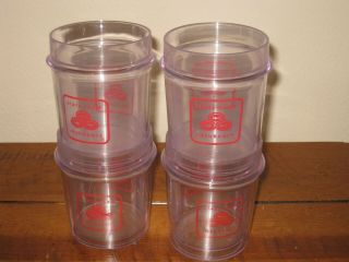 Four (4) State Farm Thermo - Serv Stackable Plastic Tumbler Cups Thermo Serv