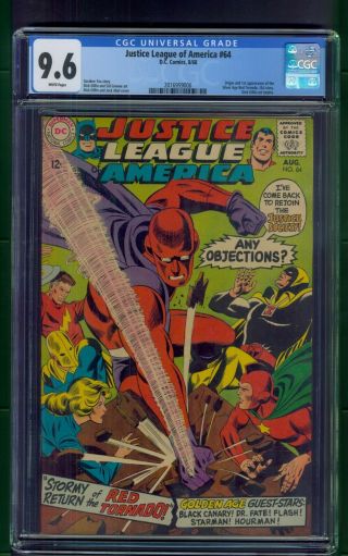 Justice League Of America 64 (1968) Cgc Graded 9.  6 Red Tornado Gardner Fox