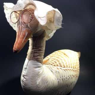 Mother Goose Canada Goose Plush Decor Wire Rim Glasses And Bonnet