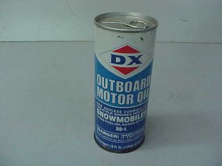 Vintage D - X Outboard & Snowmobile Motor Oil Metal Can (full)