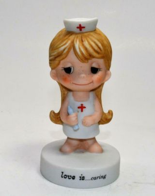 1970 Love Is.  Caring Nurse Figurine Kim Casali Los Angeles Times Comics Schmid