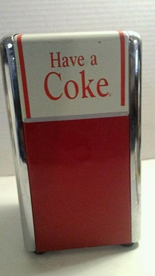 Vintage Coke Coca Cola Napkin Dispenser Holder Collectible Red 1992