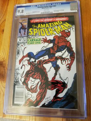 The Spider - Man 361 Cgc 9.  8 First Carnage Newsstand Edition White Pages