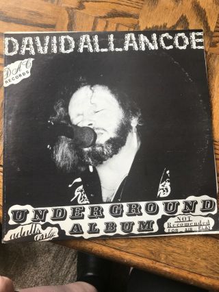 David Allan Coe : Underground Album Vinyl Record Lp (adults Only) Dac Records