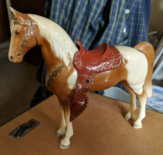 Vintage Breyer? Glossy Western Horse With Snap On Saddle 1960 