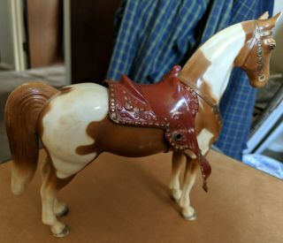 Vintage Breyer? Glossy Western Horse with Snap on Saddle 1960 ' s 5