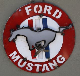 Metal Ford Mustang Sign Gas Oil Garage Man Cave Home Decor Recycled Hot Rod