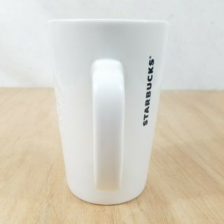 2016 Starbucks White Etched Siren Ceramic Tall 16oz Coffee Mug 3