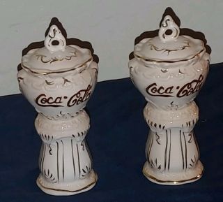 1998 Coca Cola Soda Fountain Syrup Dispenser Victorian Salt & Pepper Shakers