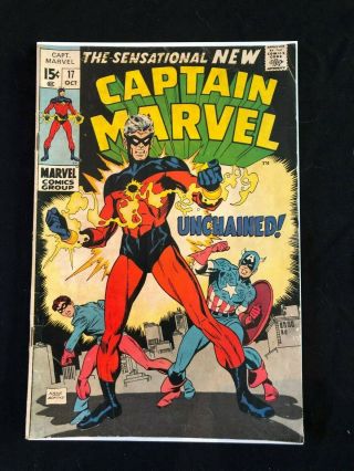 Captain Marvel 17 Bronze Age 1st Costume Key Origin Rick Jones Vg